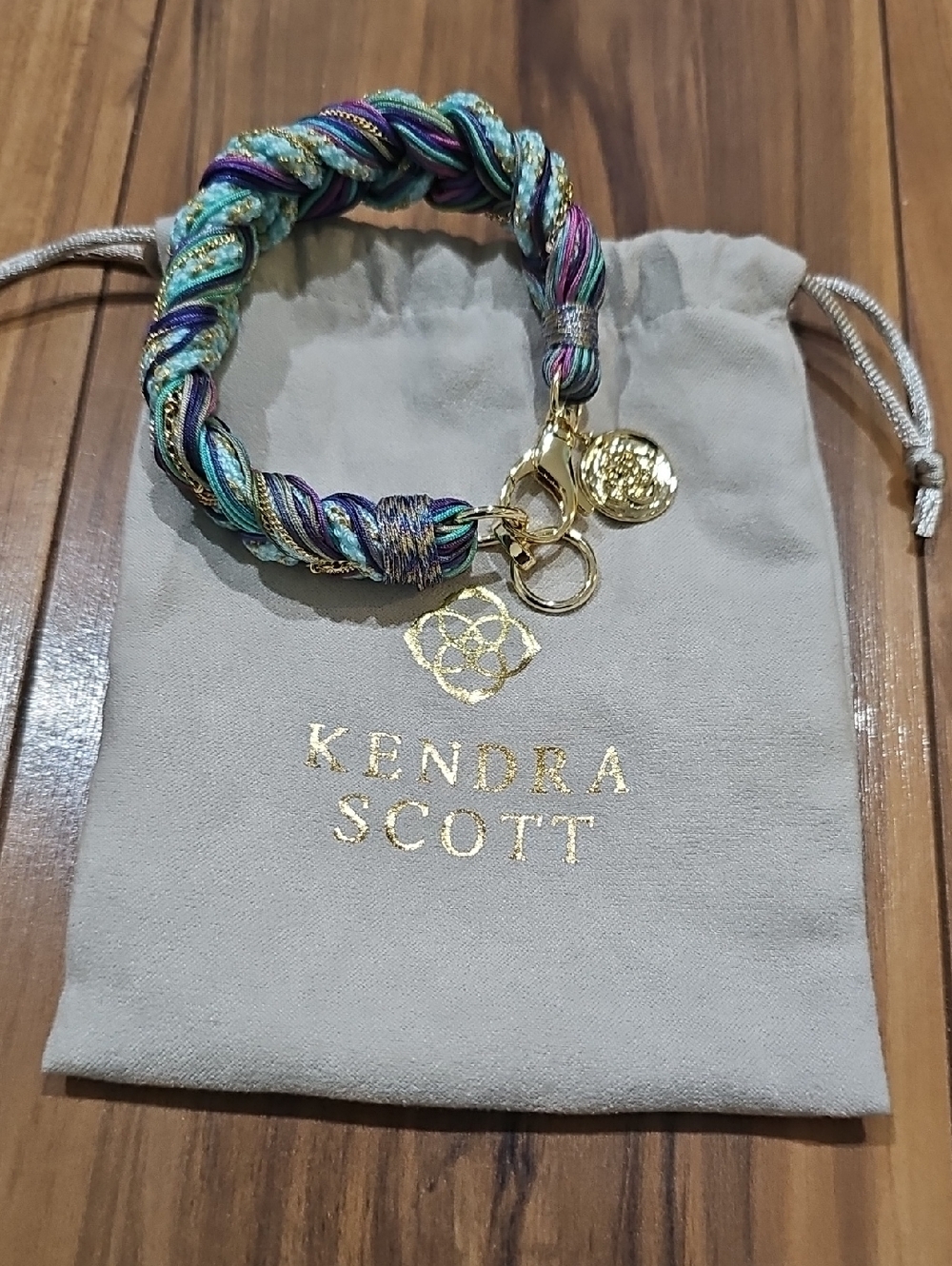 Kendra Scott Multicolor Braided Silk Charm Bracelet - Gold Accents